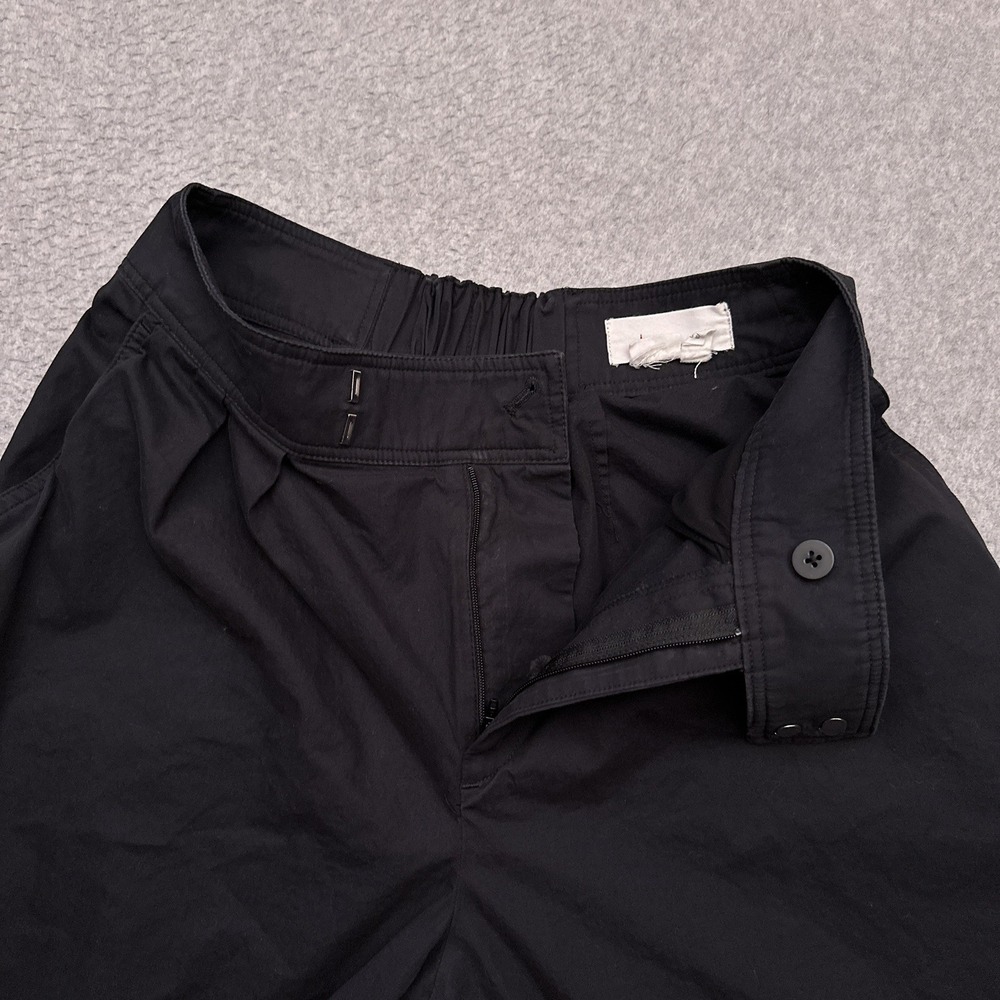 Anthropologie Wide Leg Ankle Pants Womens 4 Black High Rise 100% Cotton EUC - Picture 2 of 11